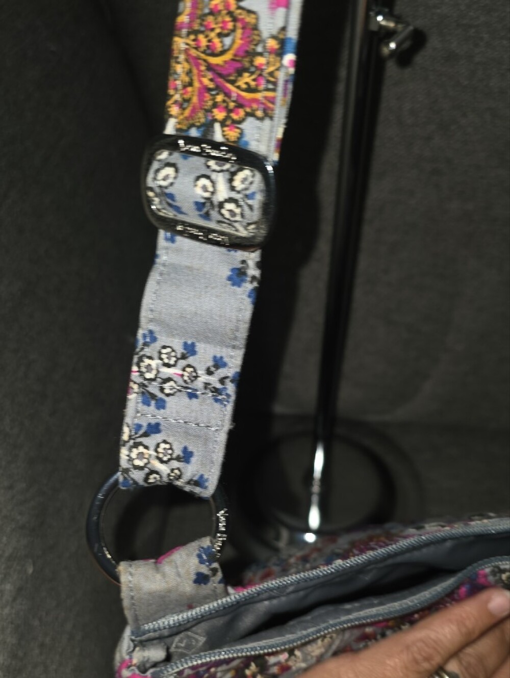 Vera Bradley Quilted Paisley Shoulder Bag in Pink and Gray - Picture 8 of 9